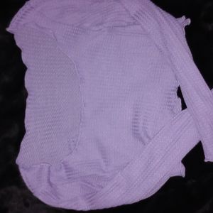 purple cropped shirt